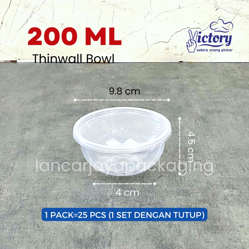 Jual Thinwall Bowl Victory 200ml 300ml 450ml 500ml 650ml 750ml Mangkok