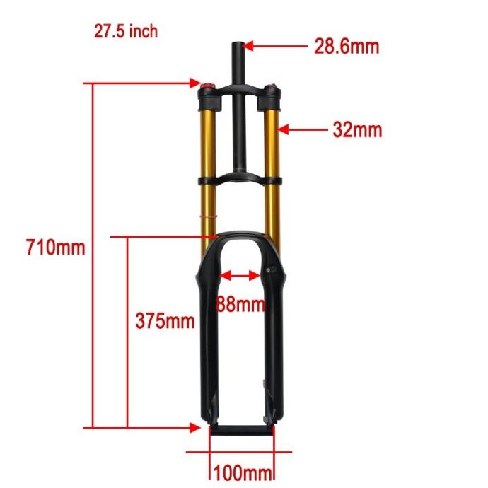 Jual New Bicycle Double Crown Suspension Fork Air Hydraulic Lock Out