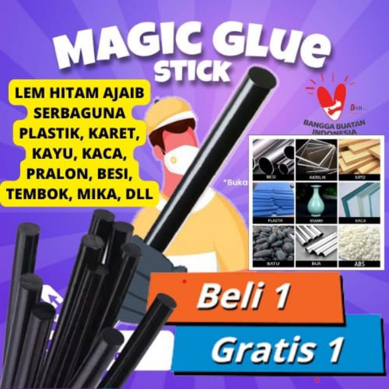 Jual Magic Glue Stick Lem Bakar Hitam Serbaguna ukuran 30cm X 11mm ...