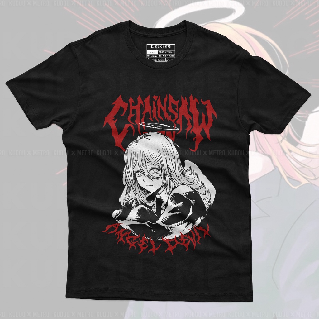 Jual Tshirt the Angel Devil of Chainsaw Black Anime Manga Chainsaw Man ...