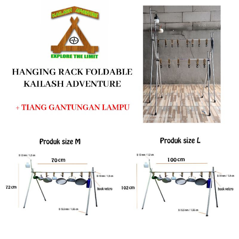 Jual Hanging Rack Camping Foldable Kailash Adventure Lengkap Hanger dan ...