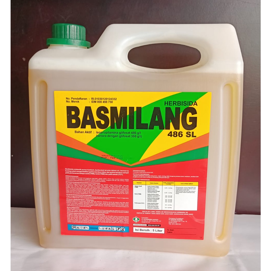 Jual Herbisida Basmilang 486sl 5l Shopee Indonesia