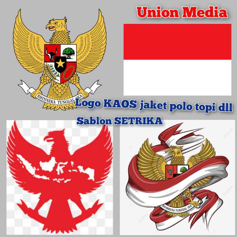 Jual Stiker Bendera Indonesia Sablon Baju Garuda Logo Bhineka Tunggal Ika Ukuran 8cm Grosiran