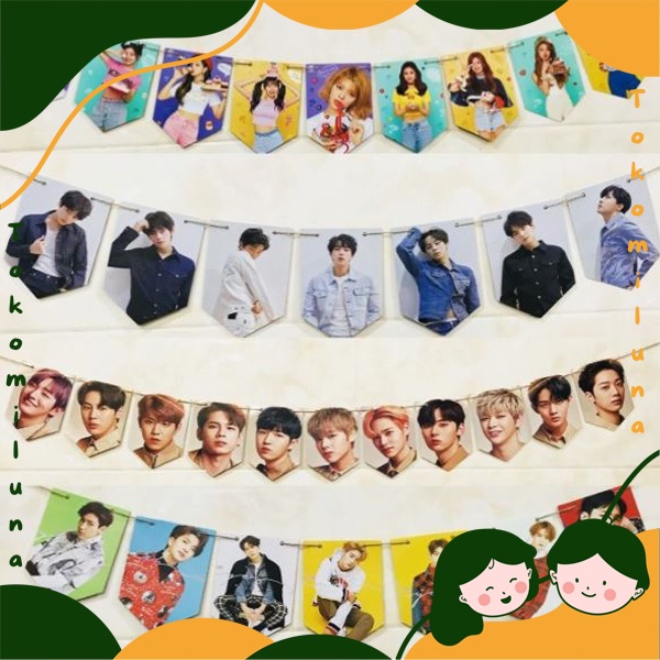 Jual Hanging garland kpop star gantungan foto gambar blackpink bts got7 ...