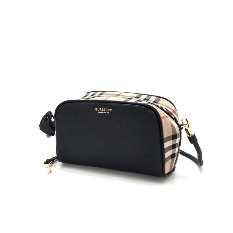 Micro leather and best sale vintage check cube bag