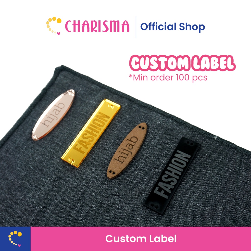 Jual Charisma Label Plat Custom - Label Acriylic & Synthetic Aksesoris ...