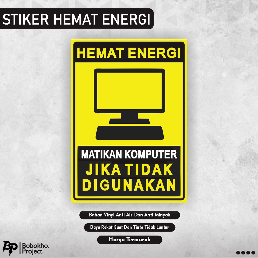 Jual Sticker Matikan Komputer Sticker Matikan Listrik Hemat Energi