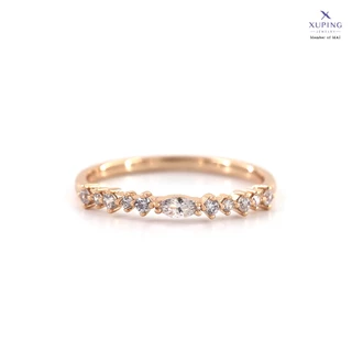 Xuping Jewelry Cincin American Diamond Baris Mata Oval Perhiasan Lapis Emas (All Variant | Size 5-9)