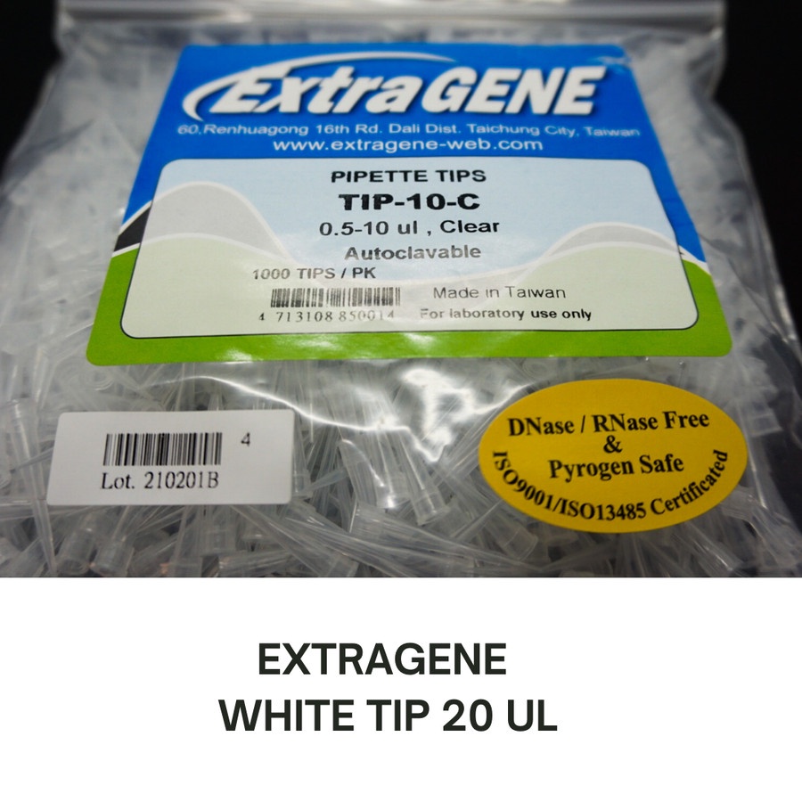 Jual Filter tip 10 ul Universal Pipette Tips Tip Putih White Tips 10 ul STERIL EXTRAGENE