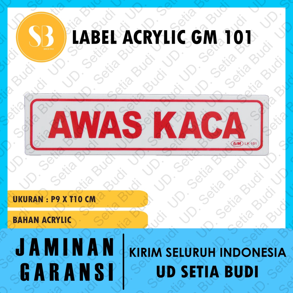 Jual Label GM Kecil Awas Kaca LK 101 | Shopee Indonesia