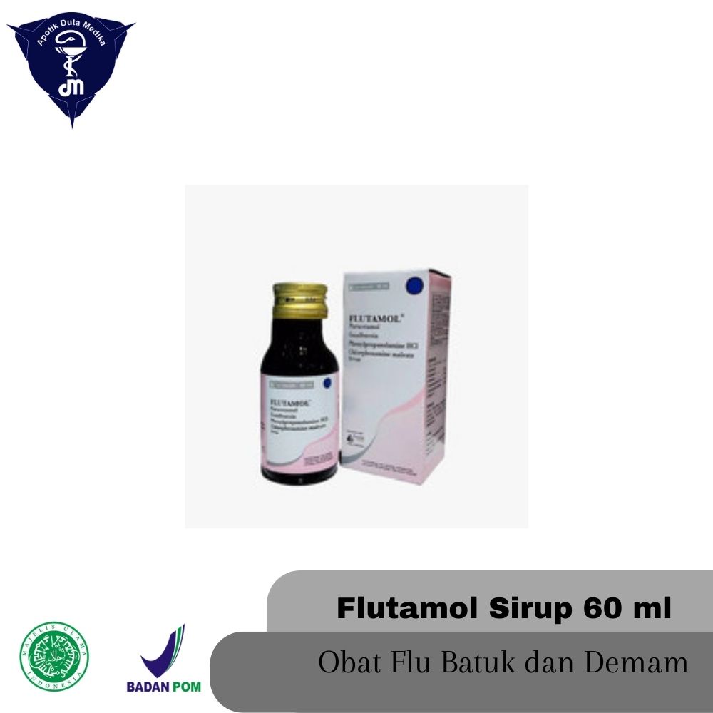 Jual FLUTAMOL 60 ML SIRUP ANAK DEWASA/OBAT DEMAM BATUK PILEK DEWASA ...