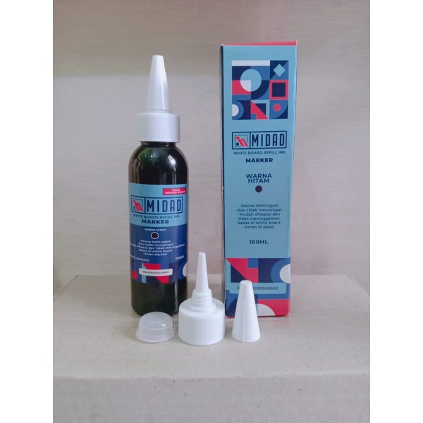 Jual Tinta Spidol Whitrboard MIDAD 100ml isi ulang tinta spidol refill ...