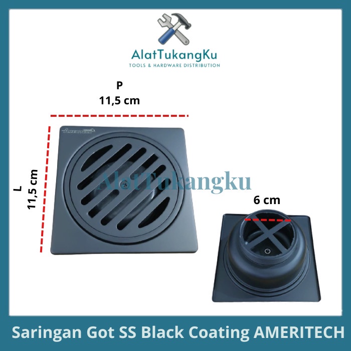 Jual Floor Drain Stainless Steel Black Ameritech Saringan Got Stainless Hitam Pembuangan Air