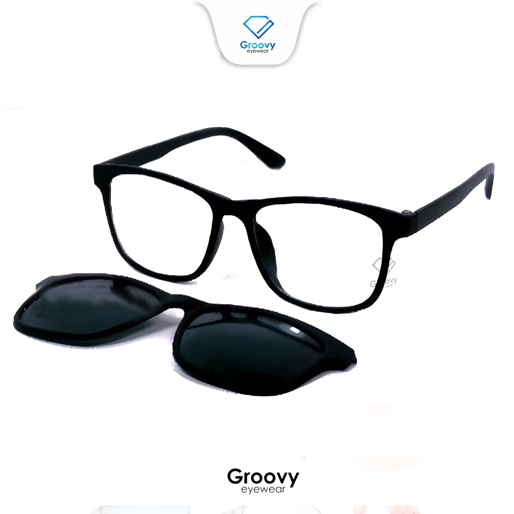 Jual Groovy Eyewear Kacamata Jhon Minus Clip On Lensa Anti