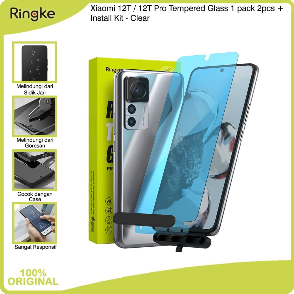 Jual Ringke Xiaomi 12T / 12T Pro Screen Tempered Glass 1 pack Install
