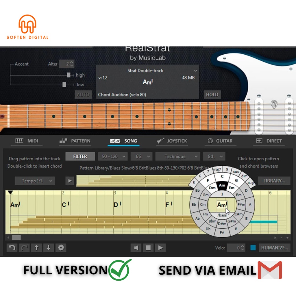 Jual MusicLab RealStrat 5 VST Plugin most popular electric guitar