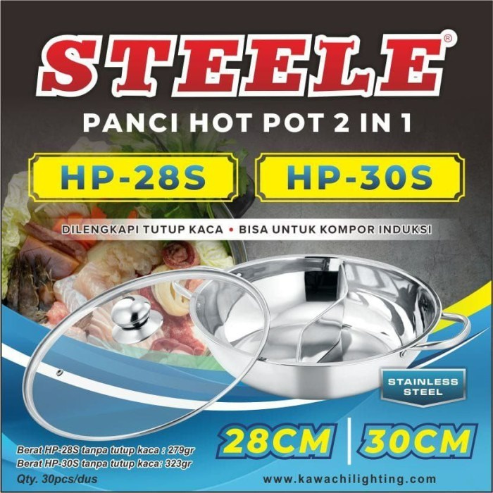 Jual Panci Sekat Ekonomis Hotpot BBQ Suki Steele Steamboat Pan Rebus ...
