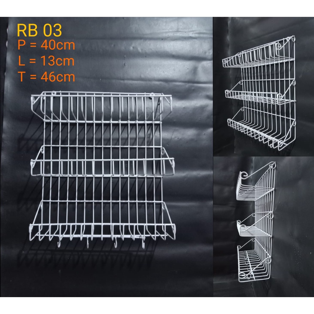 Jual (keluargastore)Rak gantung kawat susun 2&3 putih rak tempel ...