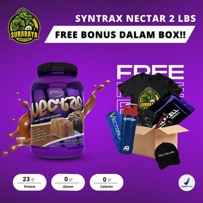 Jual Syntrax Nectar 2 Lbs Whey Protein Isolate Natural Sweetener BPOM ...