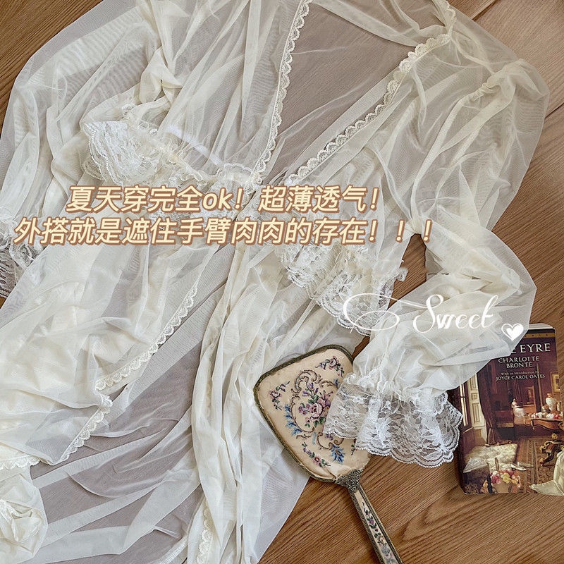 Jual Gaya pengadilan vintage Prancis yang manis gaun tidur ultra-tipis