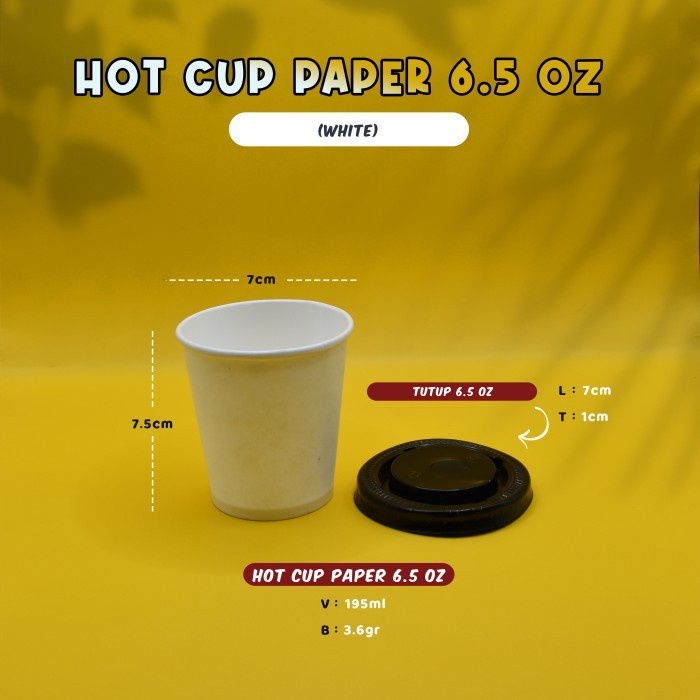 Jual Paper Cup 6.5 OZ - Hot Paper Cup - Paper Cup Kopi - Gelas Kertas ...