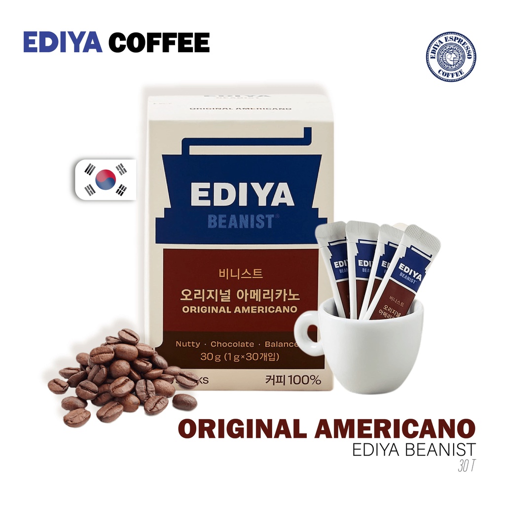 Jual Ediya BEANIST Original Americano 1B0x 30T Kopi Kemasan Korea