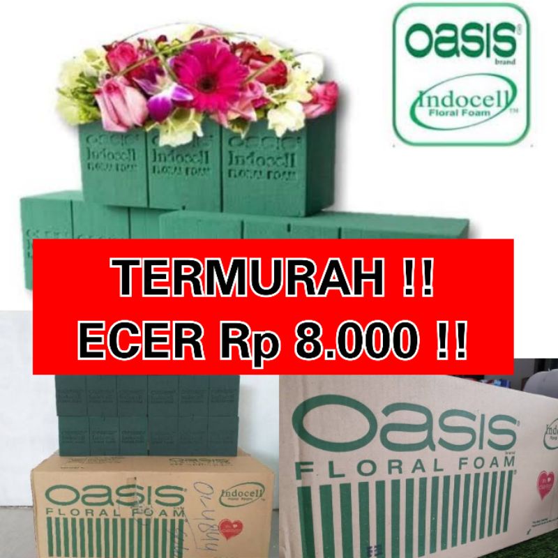 Jual ECER OASIS Floral Foam basah Fresh flower INDOCELL / oasis fower