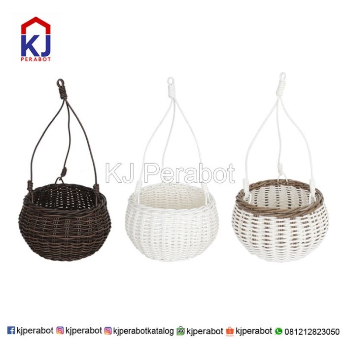 Jual Pot Anyam Gantung Rotan Cembung #Original | Shopee Indonesia