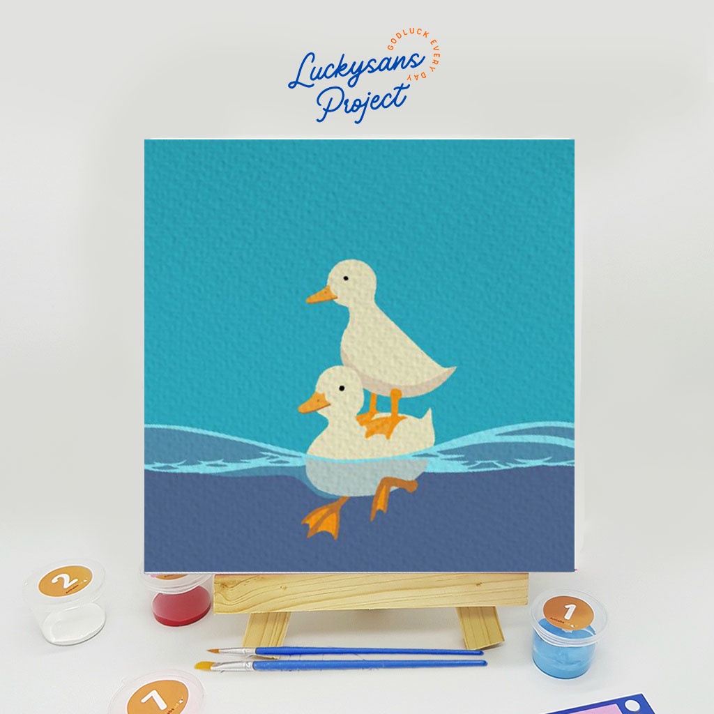 Jual DIY , Paint by number kit , alat bantu melukis , pait by number animal , paint by number