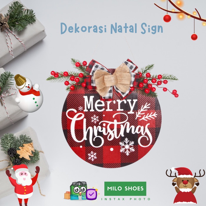 Jual Dekorasi Natal Christmas Ornaments Welcome Sign Krans Gantung