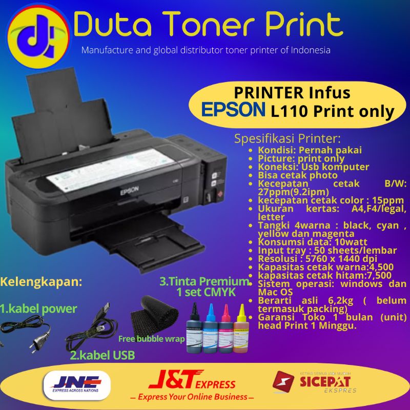 Jual printer Epson l110 siap pakai full nozzle | Shopee Indonesia