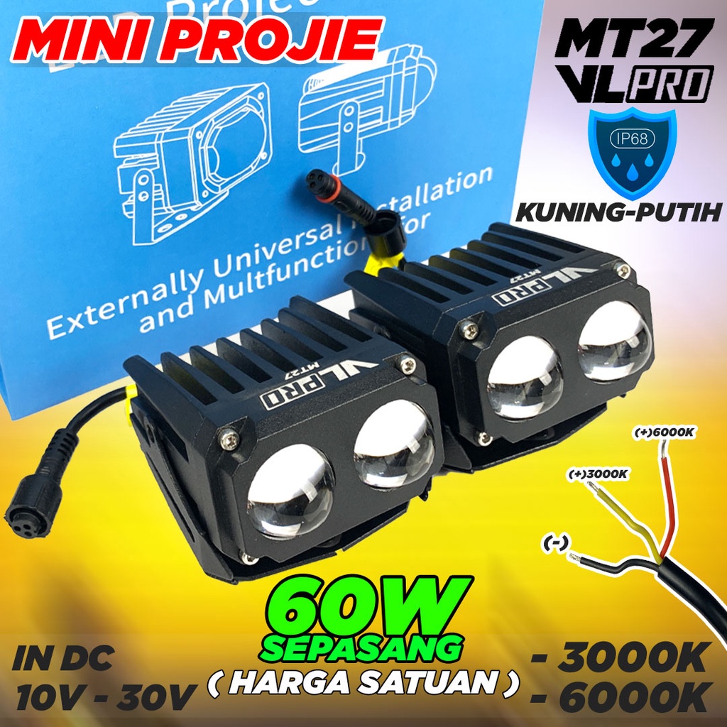 Jual Mini Projie 2 Mata Bi Led Original Vlpro Mt27 Laser Gun Projector