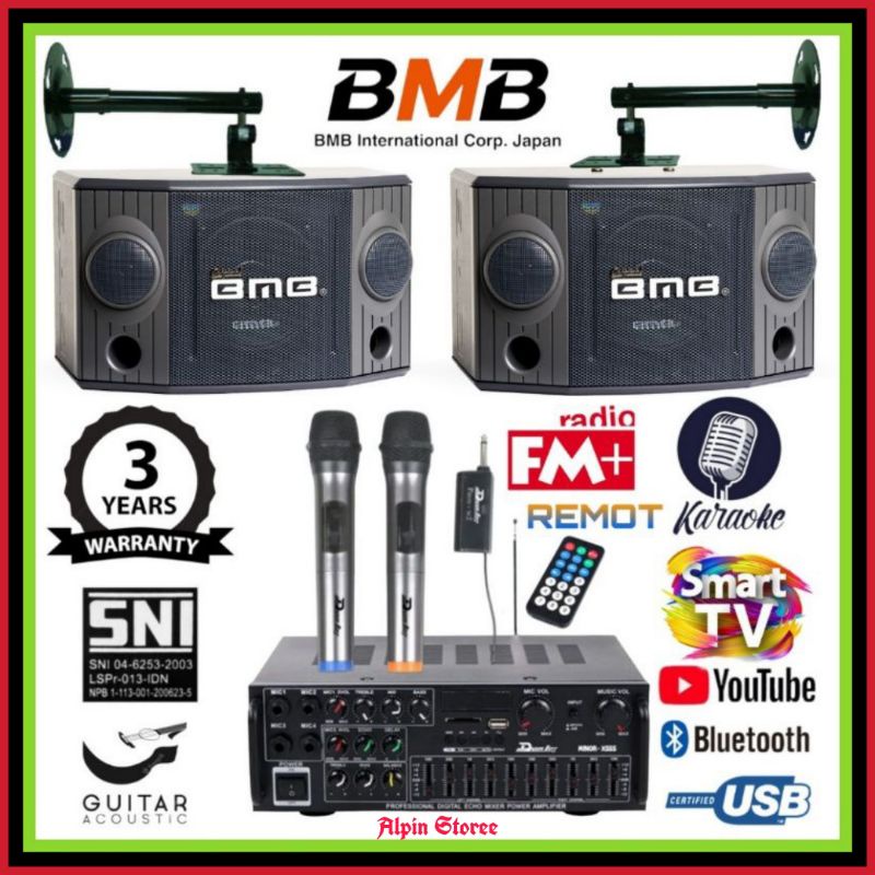 Jual Paket Karaoke Speaker BMB CS 750 R System Bluetooth Ampli Suara
