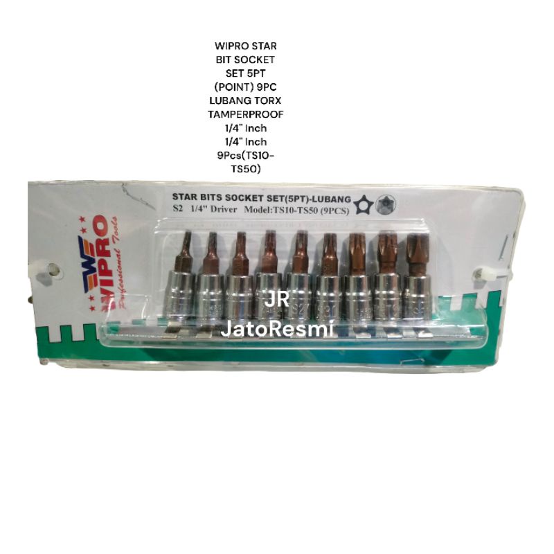 Jual Wipro Star Bits Socket Set 5PT Lubang 1/4