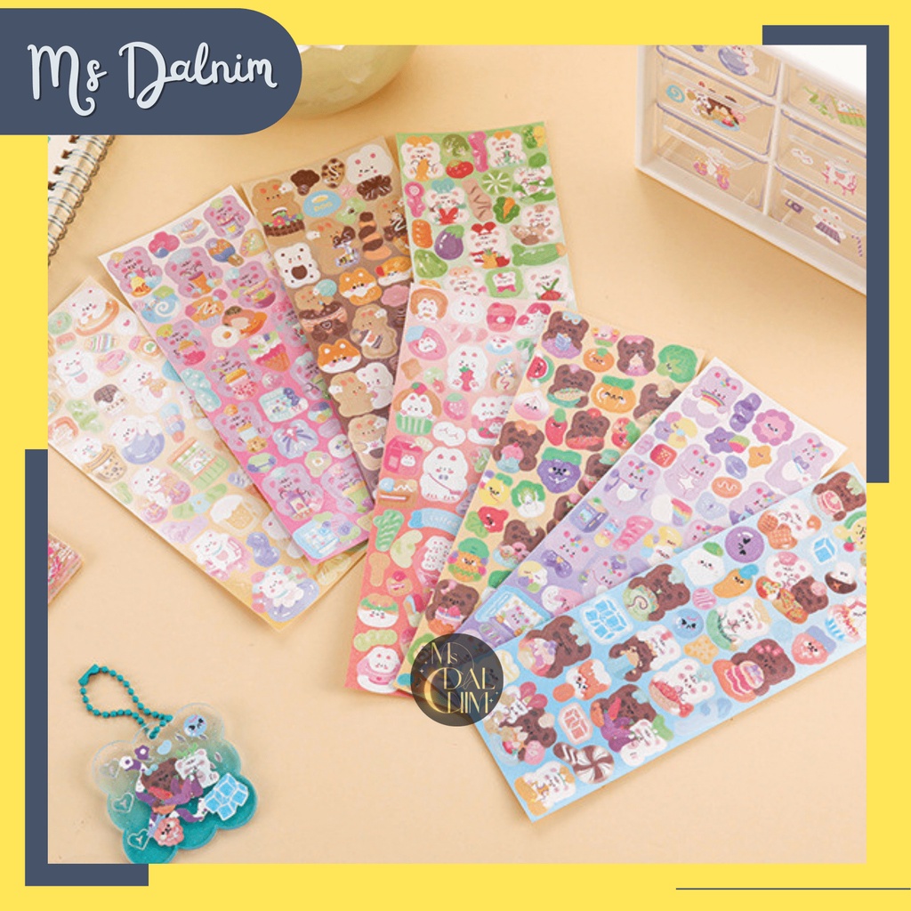 Jual [Ms Dalnim] Stiker Aesthetic Lucu Anti Air Motif Mengkilap Gliter ...