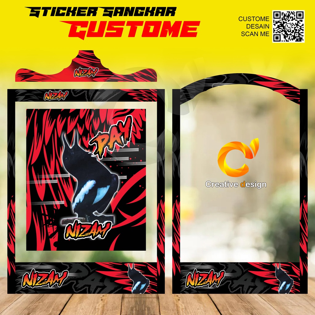 Jual STICKER DECAL SANGKAR KOTAK MOTIF CUSTOM | Shopee Indonesia