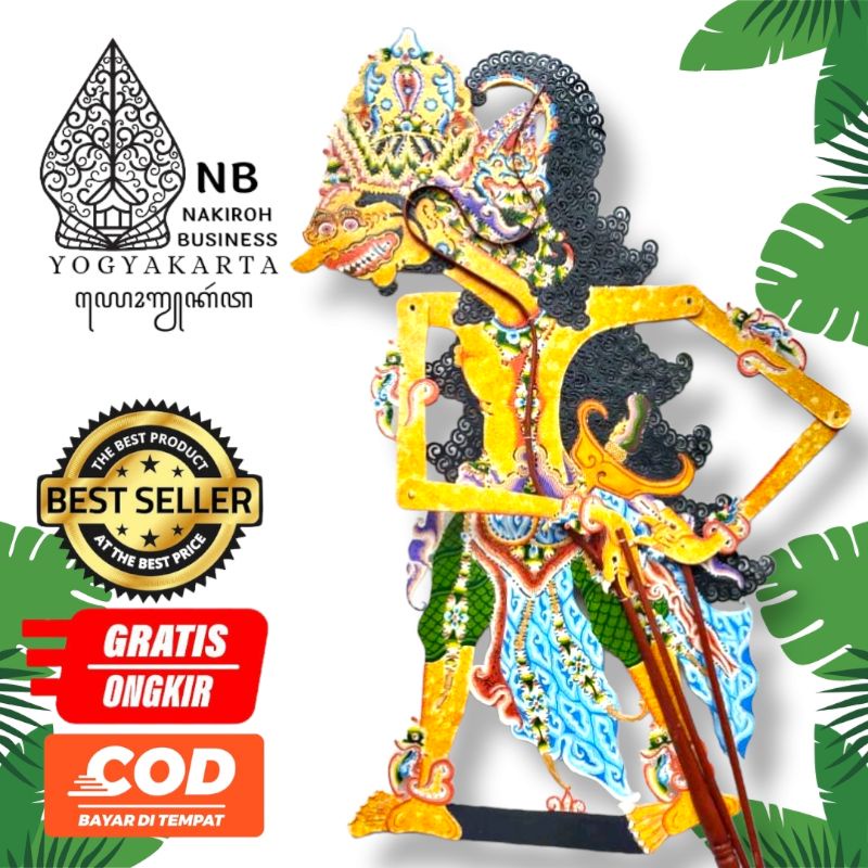 Jual Wayang Kulit Asli Sabrang/Patih Sabrang Emas Brom Halus Ukuran ...