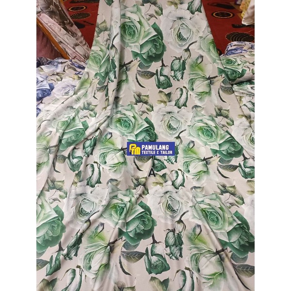 Jual Kain Arm Silk Premium Rose Motif|| Harga Per Setengah Meter (50 cm ...