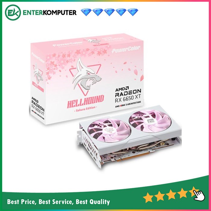 Jual PowerColor Radeon RX 6650 XT 8GB GDDR6 Hellhound Sakura Edition ...