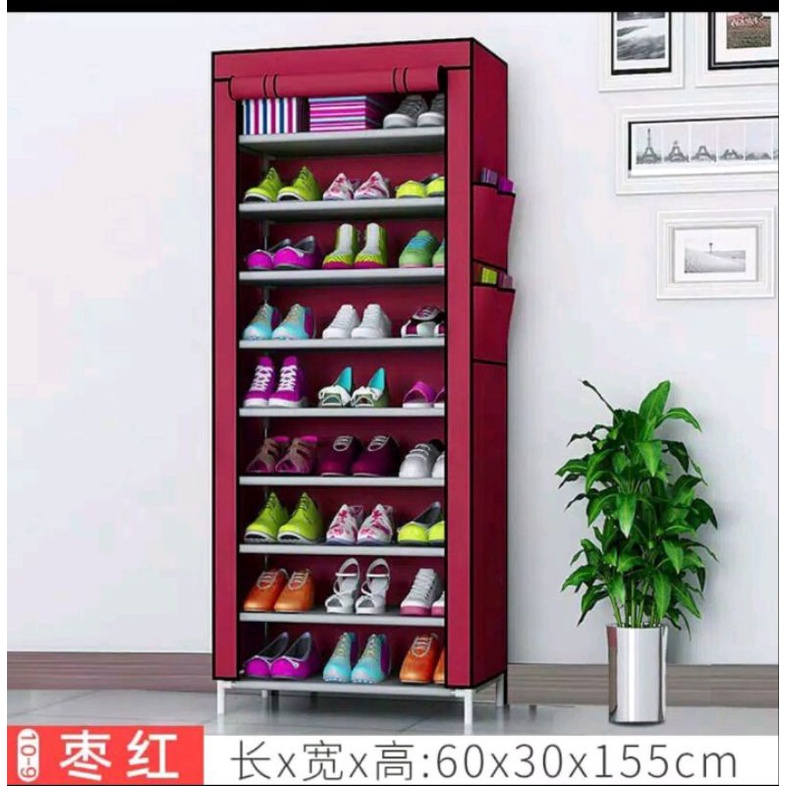 Jual Rak Sepatu 10 susun Shoes Rak Kain Portabel Multifungsi | Shopee ...