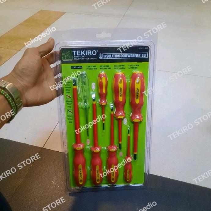 Jual Tekiro Obeng Listrik Elektrik Set Pcs Shopee Indonesia