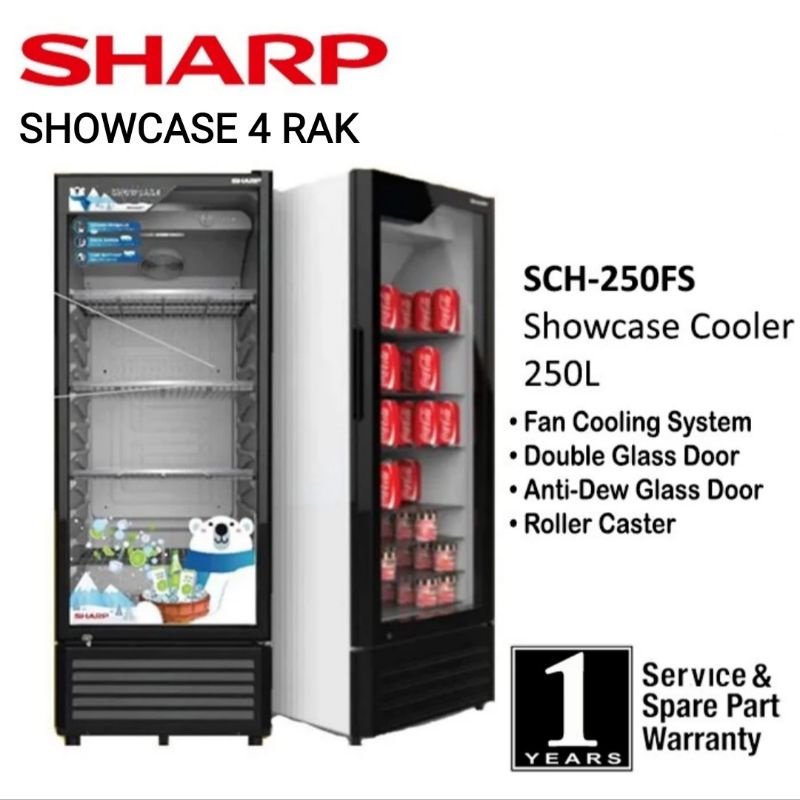 Jual Sharp Kulkas Showcase 250 Liter Sharp Showcase 4 Rak - Sharp SCH ...
