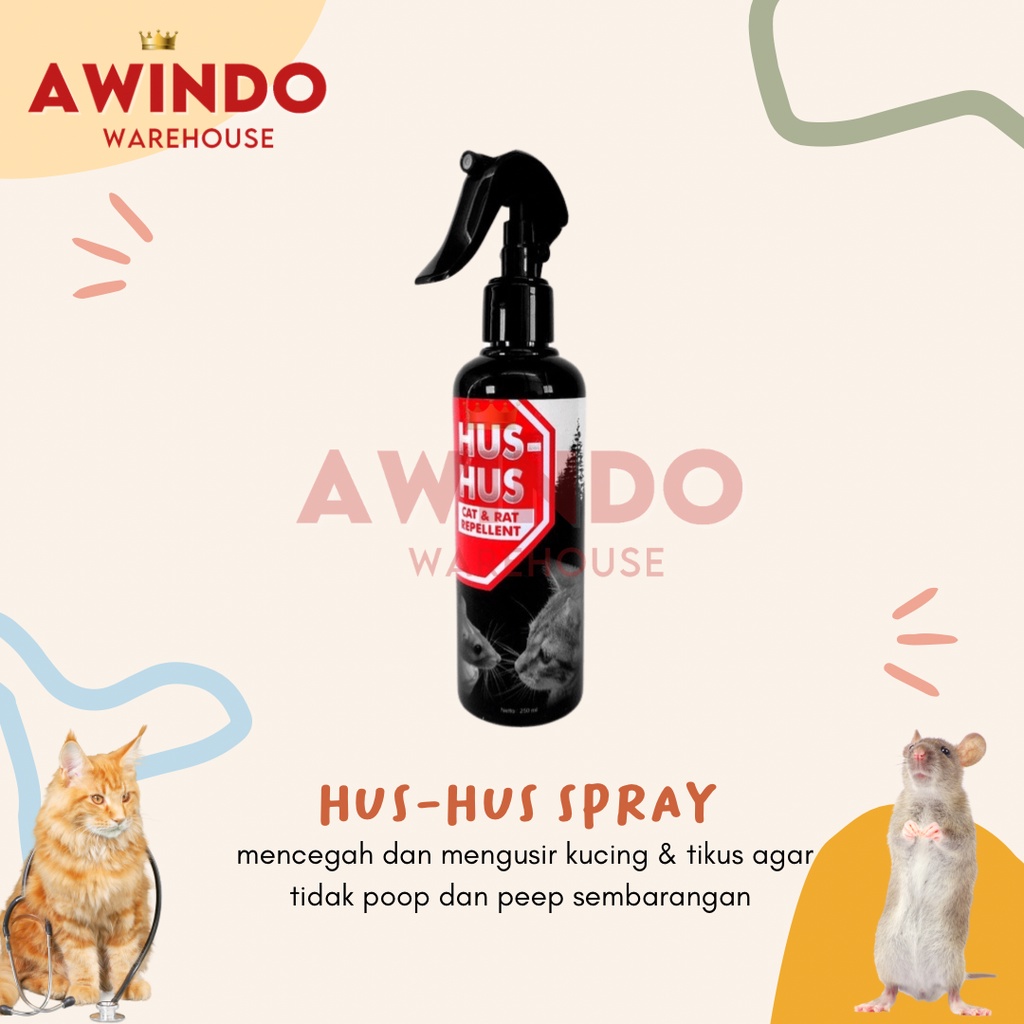 Jual HUS HUS SPRAY Pengusir Kucing Tikus Anti Poop Peep Sembarangan