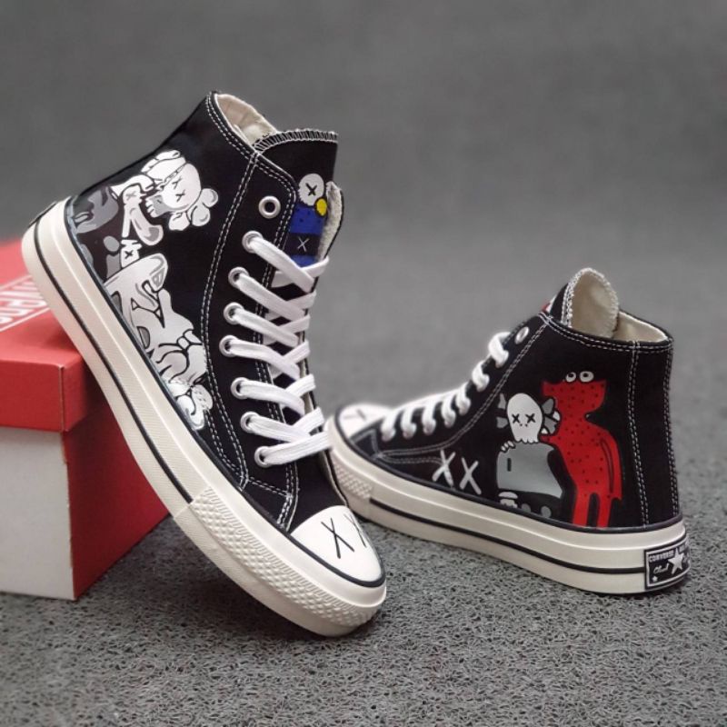 Jual SEPATU CONVERSE 70S HIGH X KAWS CHUCK TAYLOR SOL GLOSSY IMPORT QUALITY 37 43 Shopee Indonesia