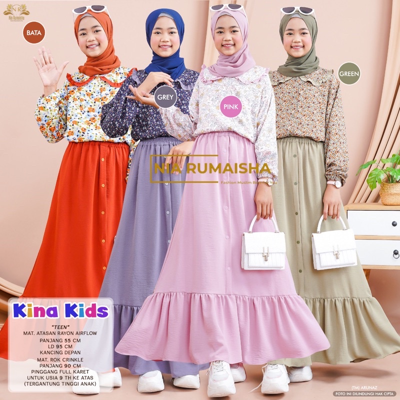 Jual [COD] Kina Kids Set Atasan dan Rok untuk anak usia remaja 9 10 11 ...