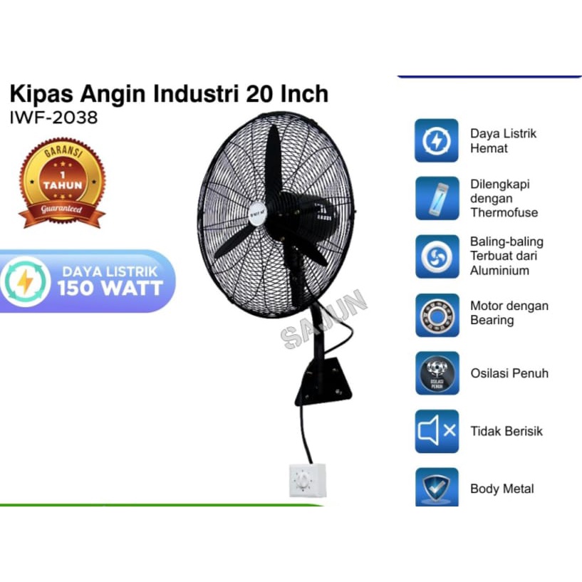 Jual Sekai Kipas Angin Dinding Industri 20 Inch Iwf 2038 Iwf2038