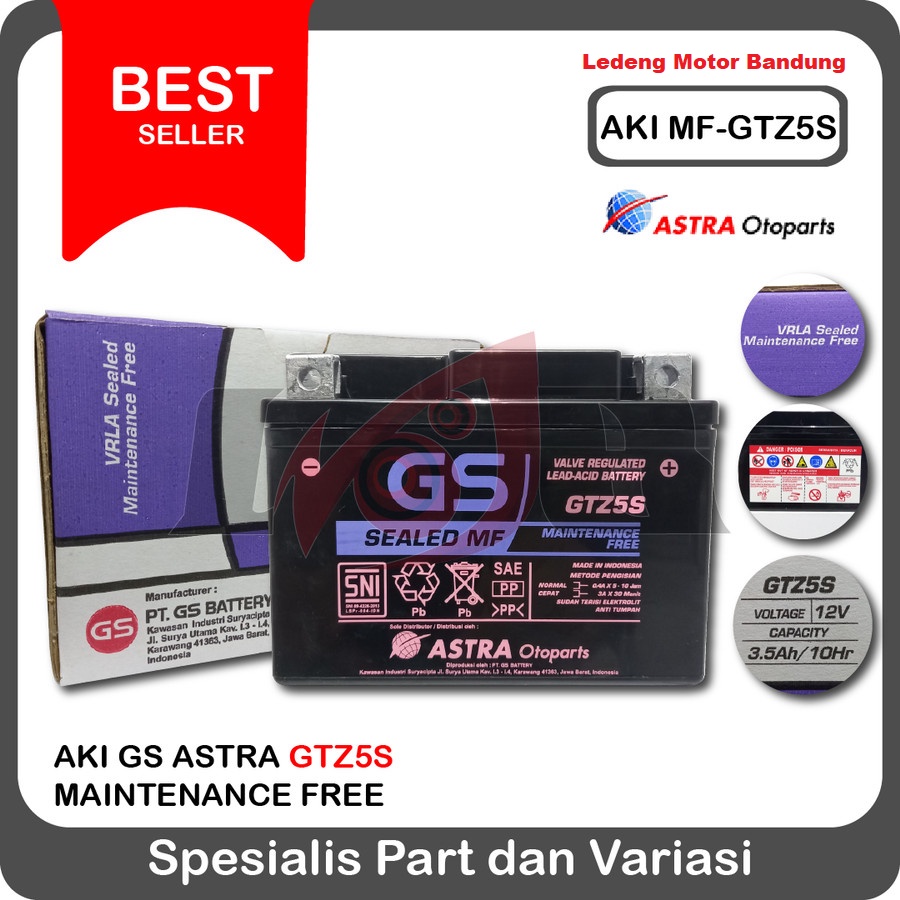 Jual GS Astra GTZ5S MF Aki Kering Kecil 12V Accu GTZ-5s | Shopee Indonesia