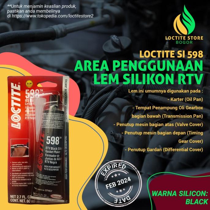 Jual LEM SILIKON RTV HITAM TAHAN PANAS UTK PAKING DAN RADIATOR SI 598 ...