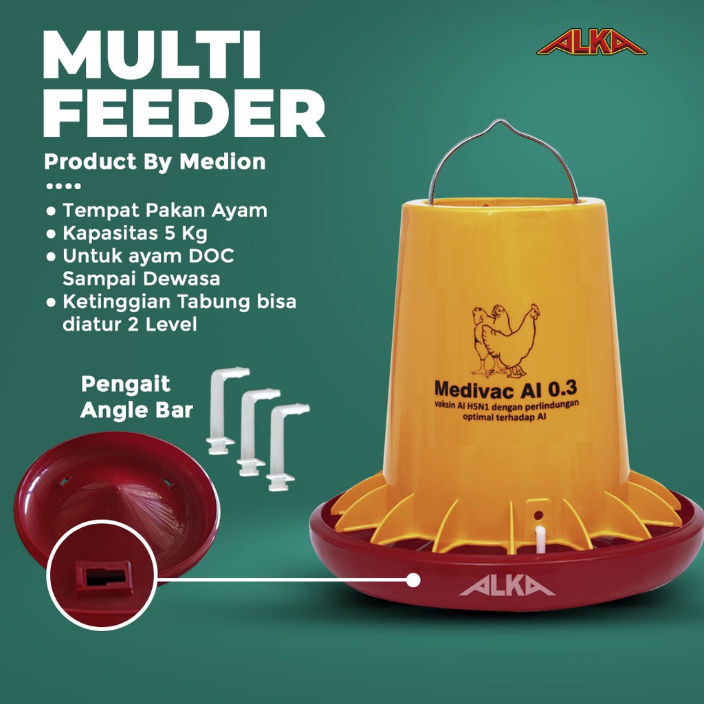 Jual Multi feeder Medion 5kg Tempat Pakan Ayam Pedaging Petelur ...