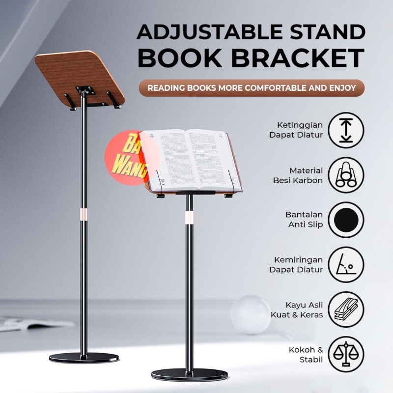 Jual Book Stand Floor Adjustable Holder Dudukan Lantai Buku iPad Tablet